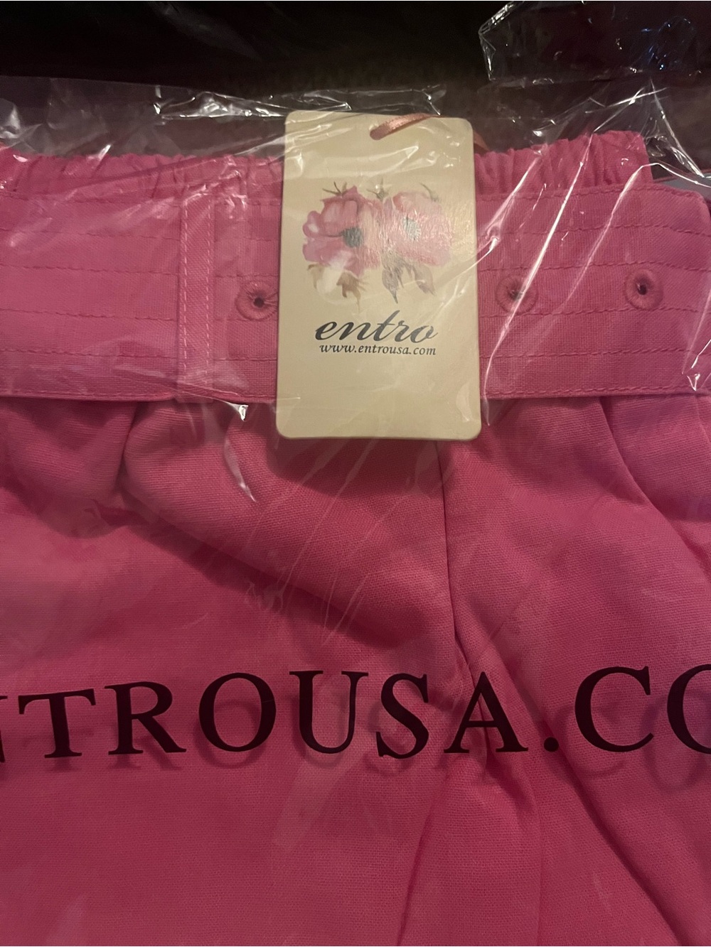 NWT Women’s High-Waist Belted Shorts - Pink - Picture 3 of 6